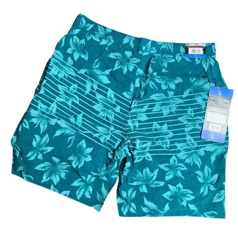 Kirkland Signature Mens Swim Shorts Green Size Large NWT